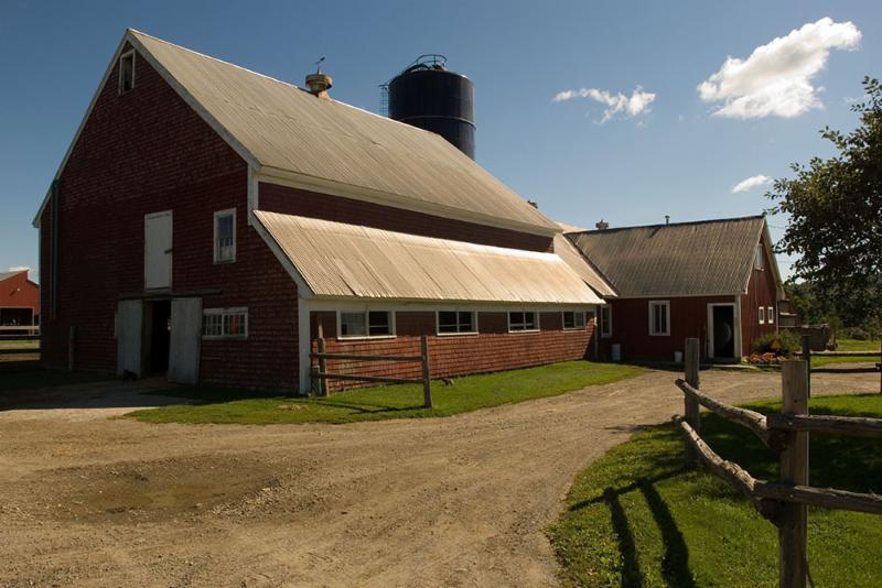 farmstead with barns and silo