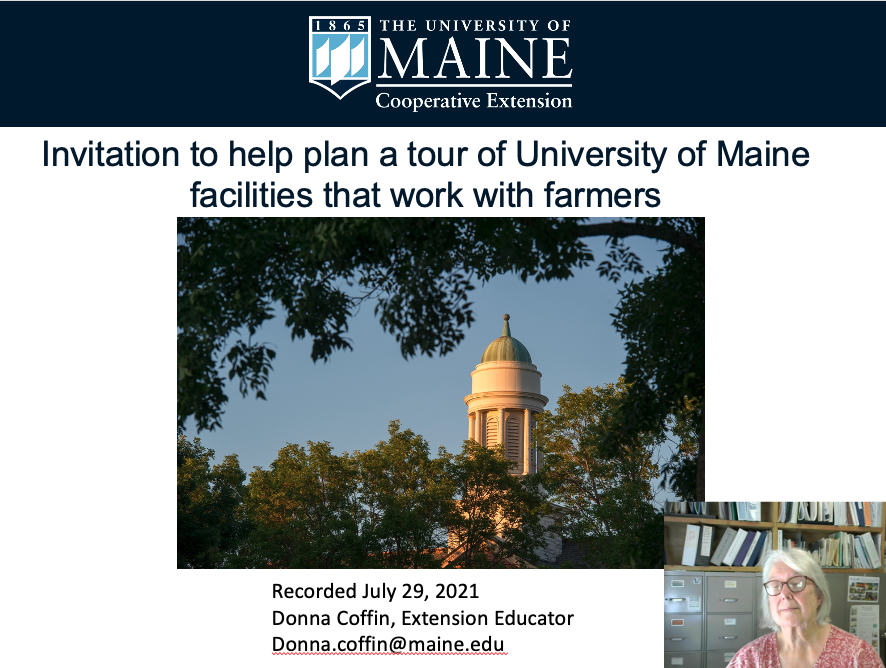 Invitation to complete farm tour survey with image of first slide