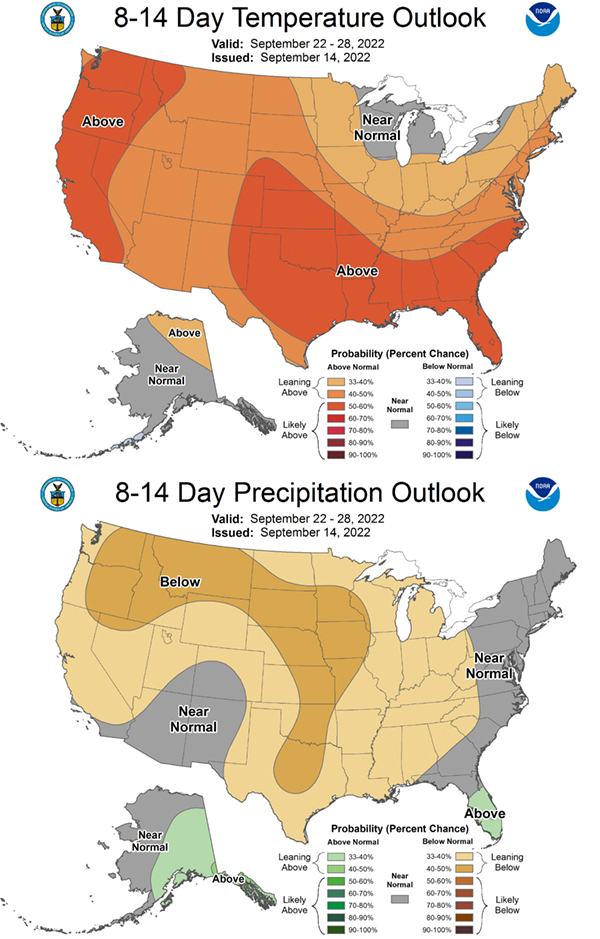 temperature and preciptation outlook 9.16.22