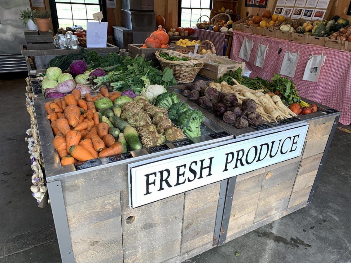 bin of fresh produce