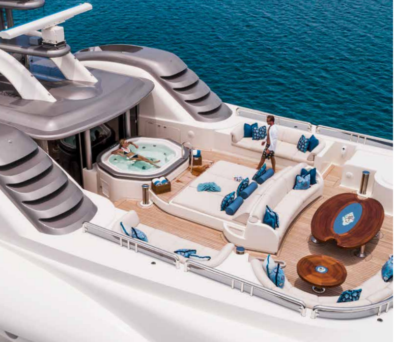 Jacuzzi_ lounge and dining are on the M_Y Calypso