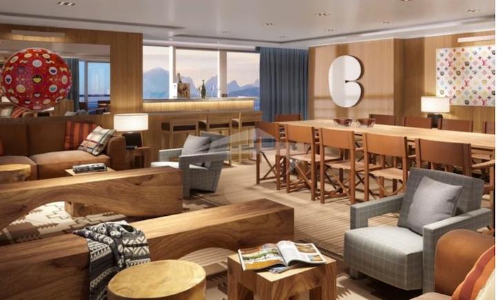 Comfortable and stylish dining area on 240ft motor yacht PLANET NINE