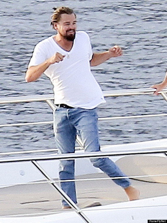 Leonardo di Caprio doing karate on chartered yacht M_Y IMPROMPTU