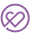  Icon of a heart with a line through it inside a purple circle.