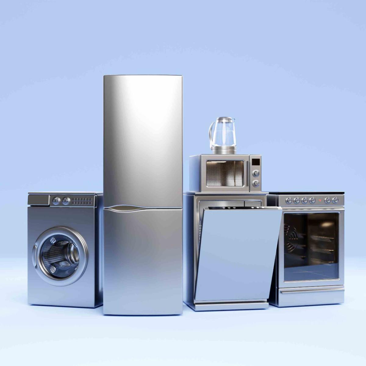 washing machine_ dishwasher_ stove and refrigerator