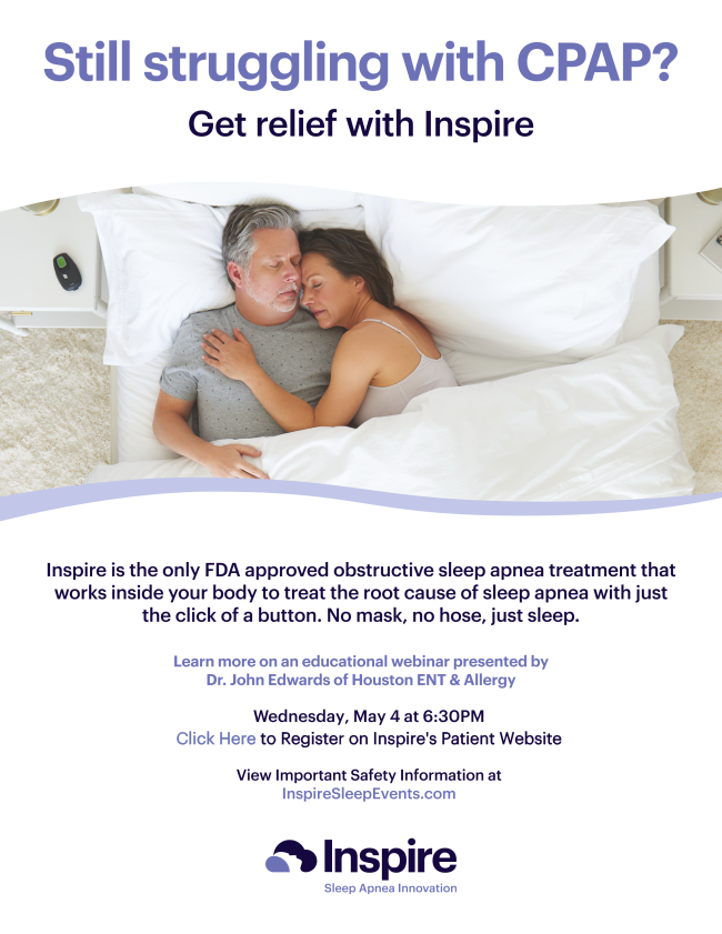 Struggling with CPAP? Register for a Free Educational inar about the INSPIRE Procedure!