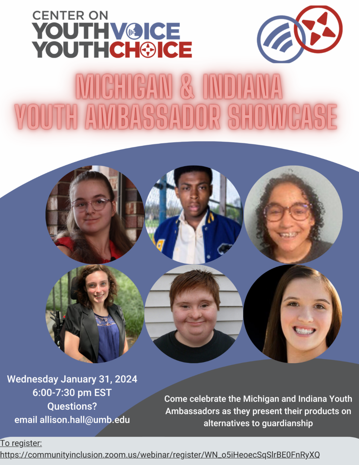 Image of 5 youth ambassadors on a flyer about the New Jersey and South Carolina and Oregon showcase.