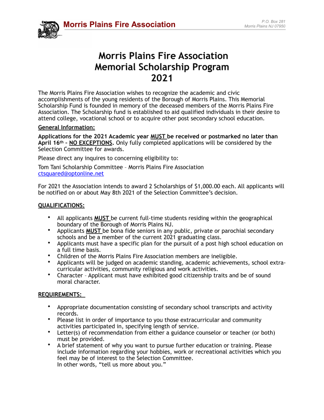 Morris Plains Weekly Email 03/05/21