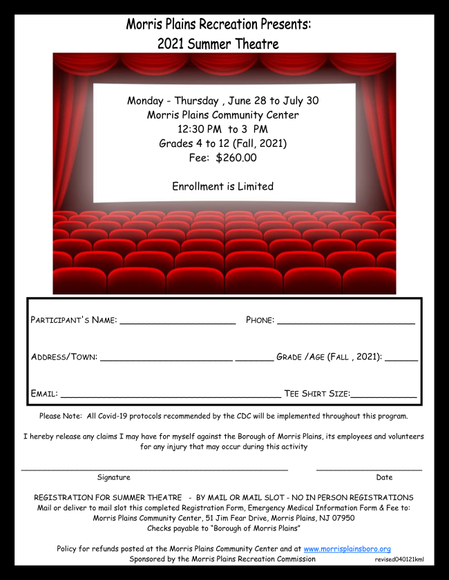 Morris Plains Weekly Email 04/30/21