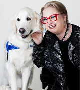 Marcie Davis with her service dog