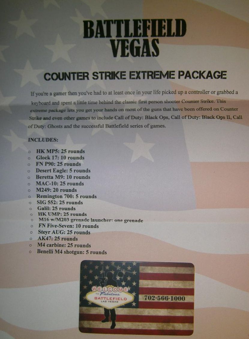 photo of flyer with list of guns to shoot if you win this raffle