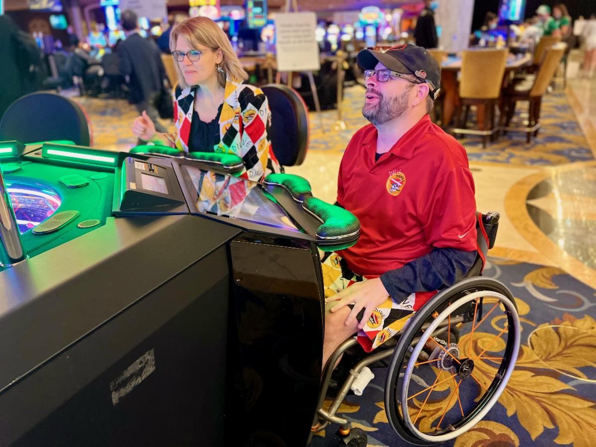 chris and susan playing game in argyle