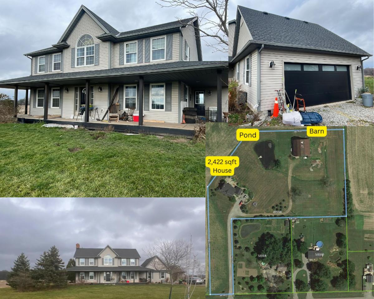 2000 Built, Near Movein Ready Detached 2Storey on 4.1 Acres in