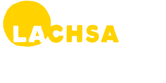 LACHSA Horizontal logo with white type