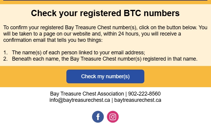 screenshot of weekly reminder showing Check Your Numbers