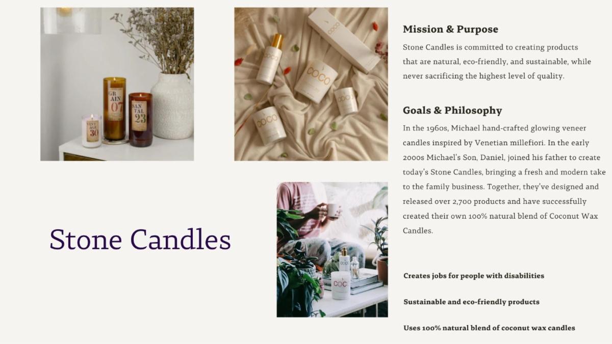 Ethics Supply Co. & Stone Candles approved ordering materials