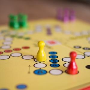 Stock phot of a board game similar to Parchesi