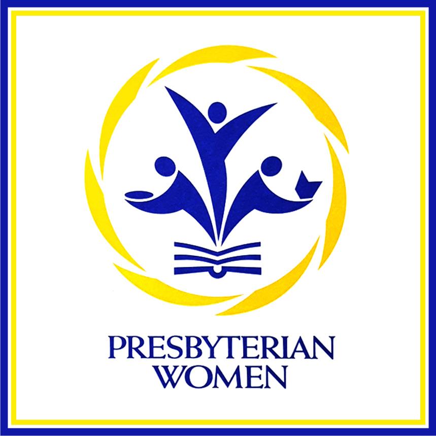 Presbyterian Women logo in a blue and yellow frame