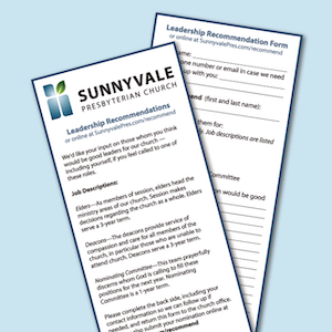 Mockup of Leadership Recommendation cards on a blue background