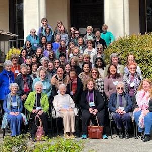 Women and non-binary people's spring retreat group photo from 2025