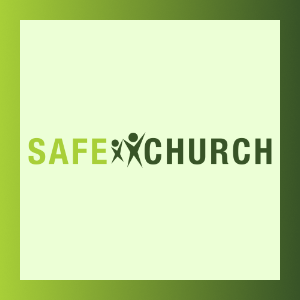 Safe Church logo on a green background