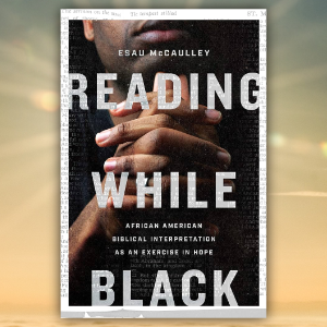 book cover of Reading While Black over a sunrise background