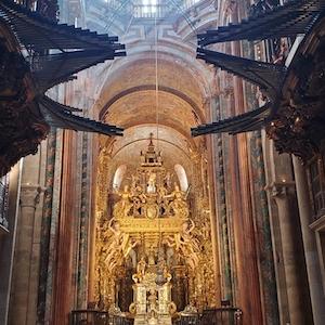 Photo of the alter inside the cathedral of Santiago de Compostela in Galicia Spain