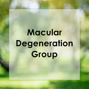 the title Macular Degeneration Group over a blurry abstract green background
