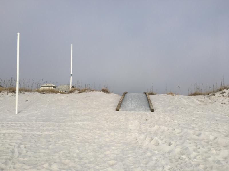 Src Pio News Release New Kayak Launch On Navarre Beach New Kayak Launch At Navarre Beach Park The White Poles To Left Mark 300 Ft Out From Snorkeling Reef