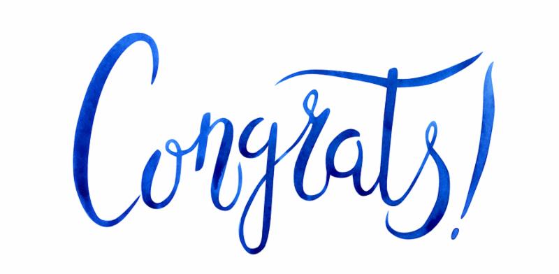 The inscription  Congrats  _ watercolor drawing on a white background_ isolated with a clipping path.
