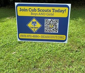 Cub Scout Recruiting sign 