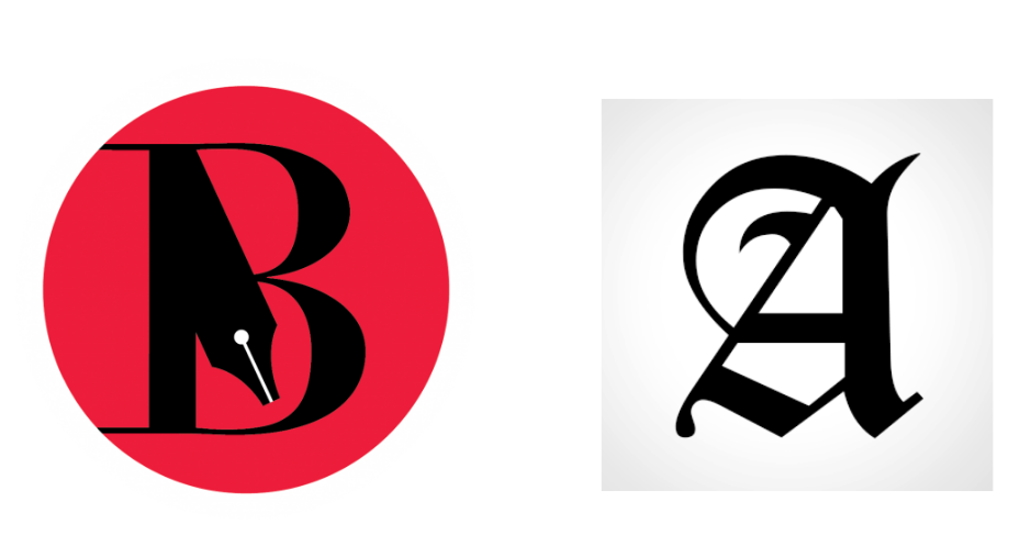 Logos for student newspapers, The Burlingame B and Aragon Outlook