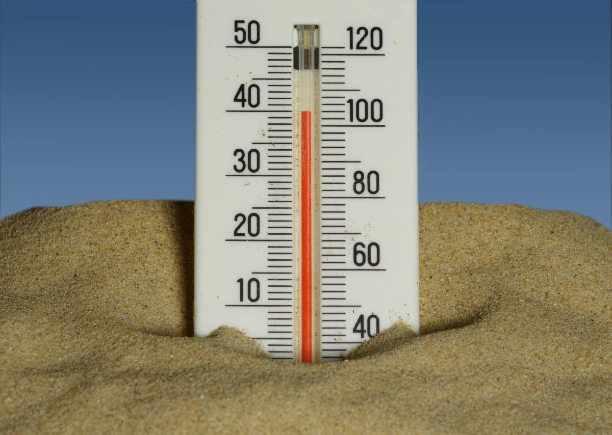 thermometer in the sand