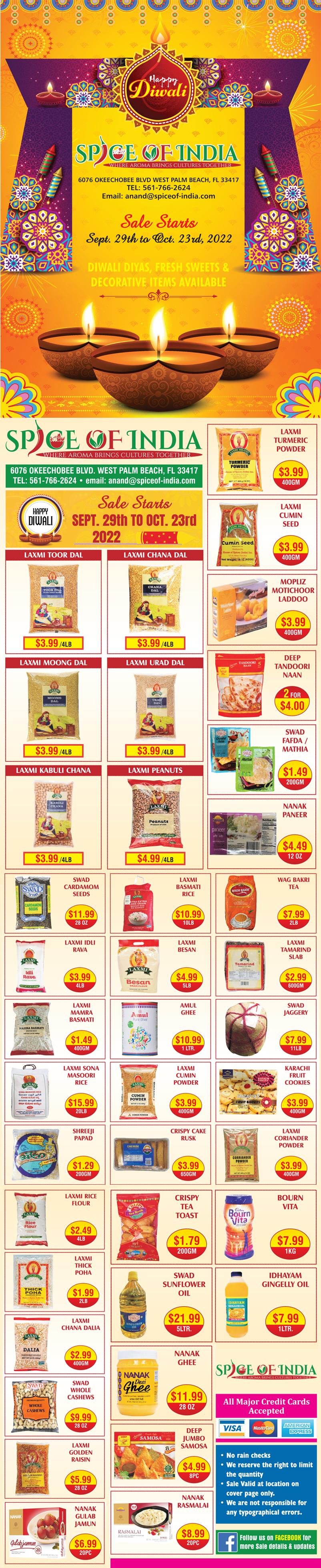 Diwali Sale at Spice of India in West Palm Beach, FL