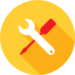 icon with hammer and wrench tools