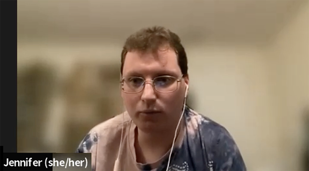 Screenshot from Youth Advocacy for Change youtube interview Youth Voice participant talking about invisible disabilities