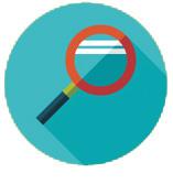 magnifying glass icon in circle