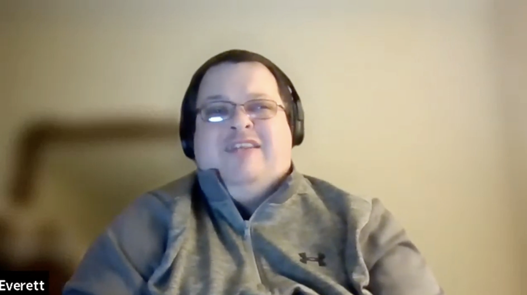 Youth Engagement Transition Initiative member Everett presenting on the podcast