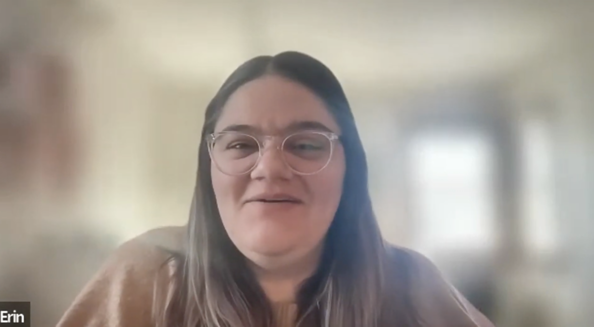 Youth Voice participant Erin speaking during the podcast
