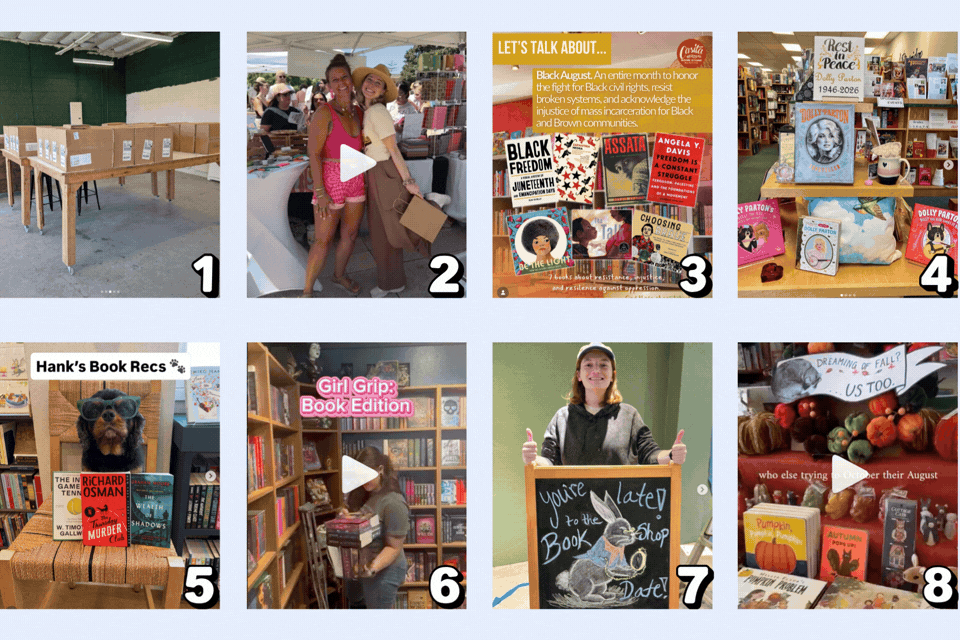 1 - Missed Connections Bookstore, in Santa Clarita,  2 - San Diego Book Festival You Should Read (San Diego) Camino Books: For the Road Ahead (Del Mar) 3 - Casita Bookstore 4 - Flintridge Bookstore 5 - Zibby&rsquo;s Bookshop 6 - TBR Books 7 - Fables & Fancies 8 - Once Upon a Time Bookstore