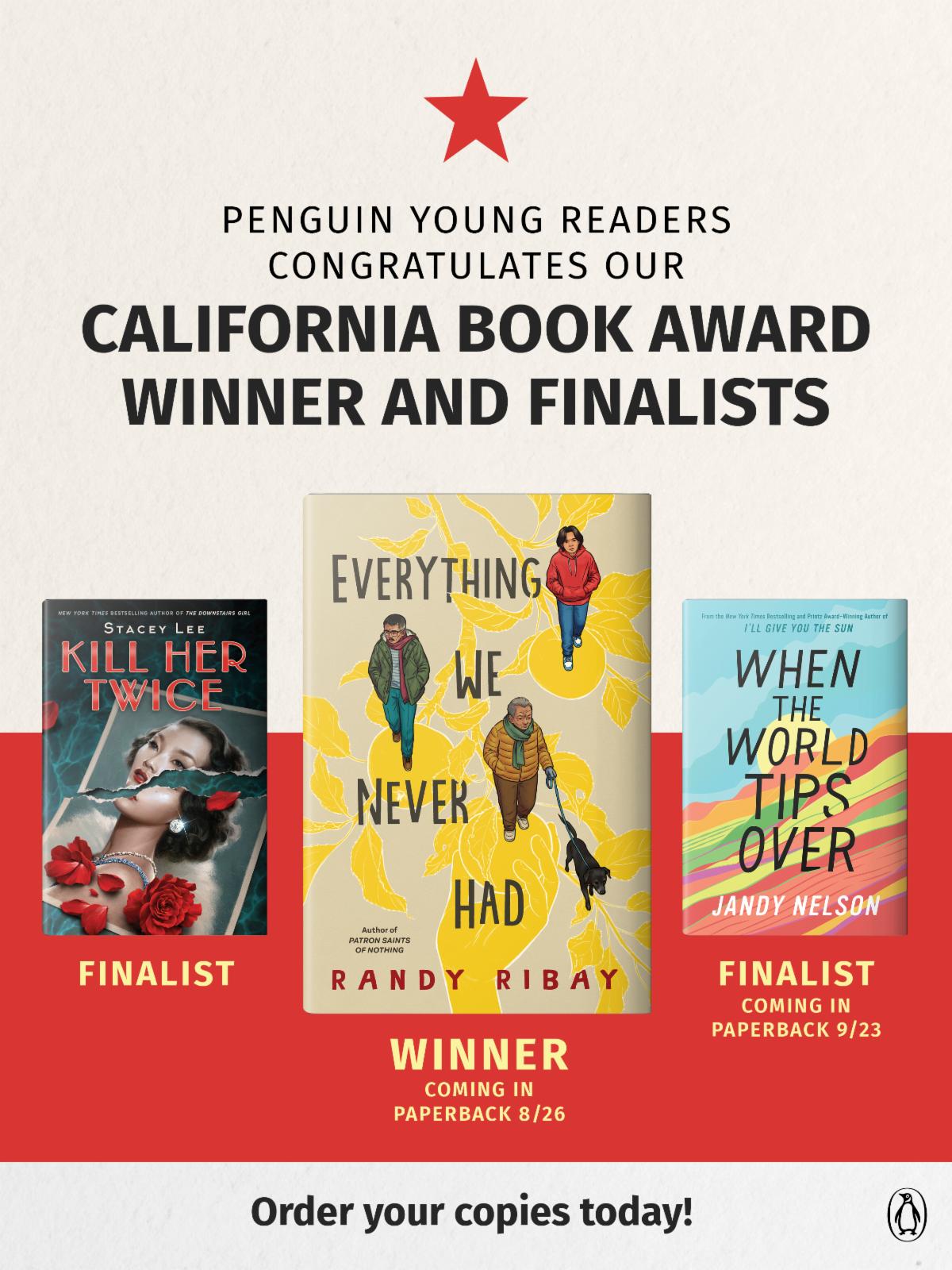 PYR Congratulates our California Book Award Finalists