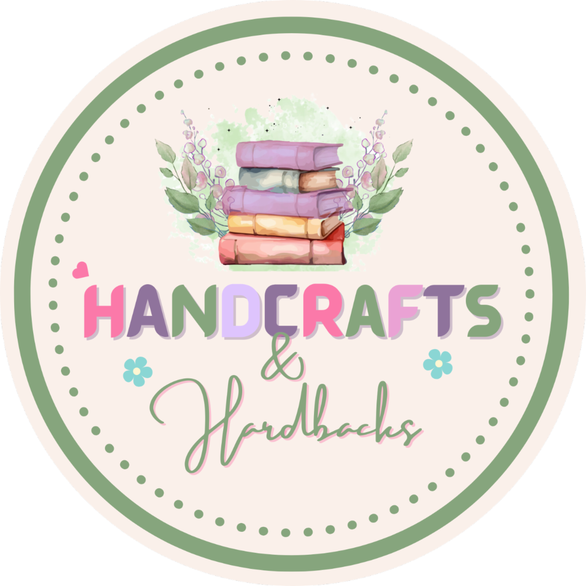 Handcrafts and Hardbacks logo