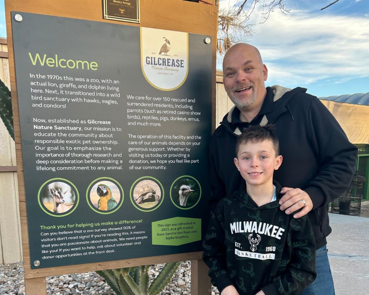 New sign by Alpha Graphics owner Nathan Emens (and his son)