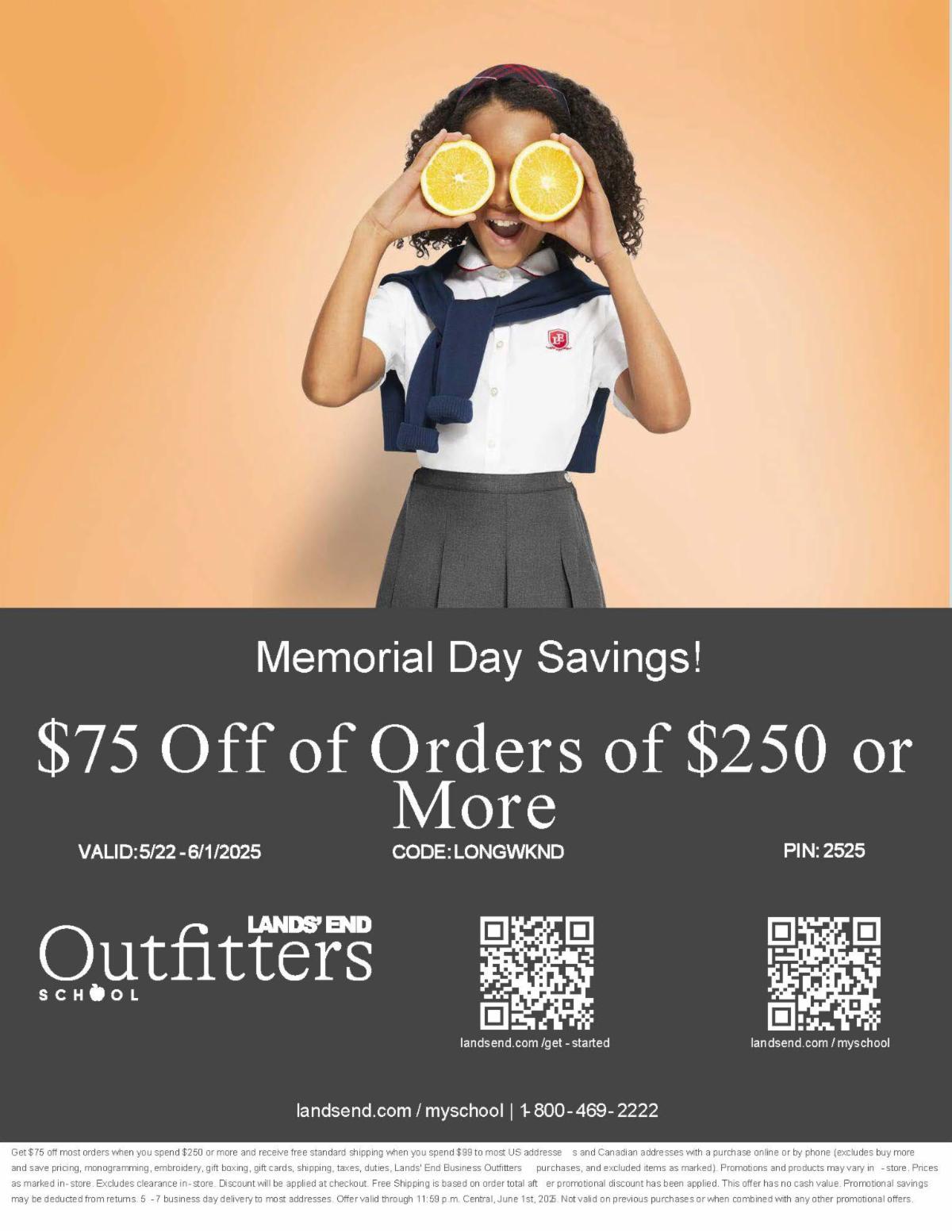Lands' End Memorial Day sale