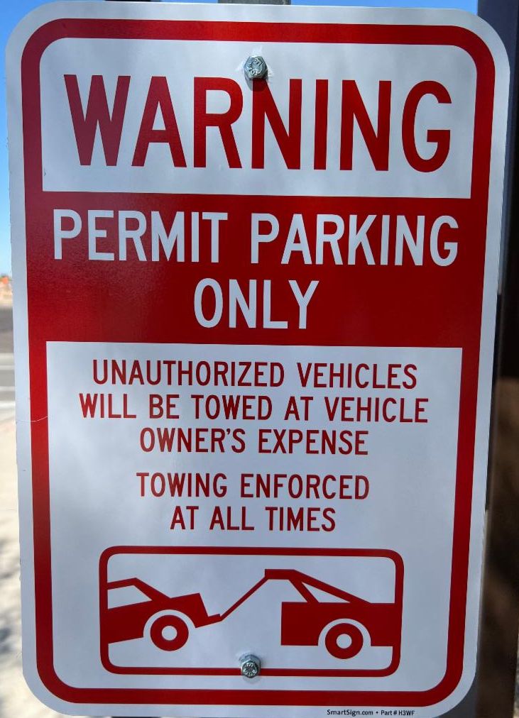 Parking by Permit Only Sign