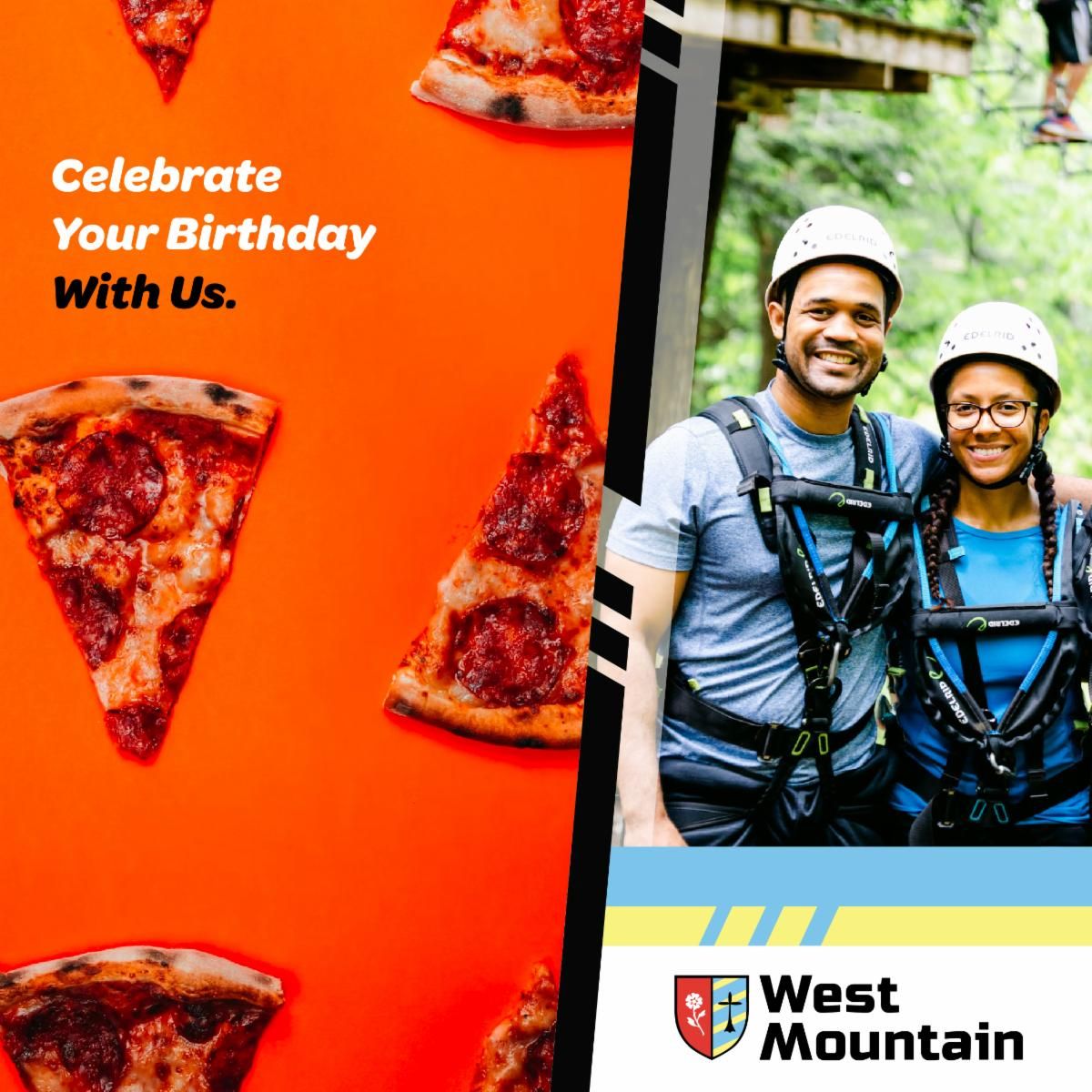 Birthday pizza and people