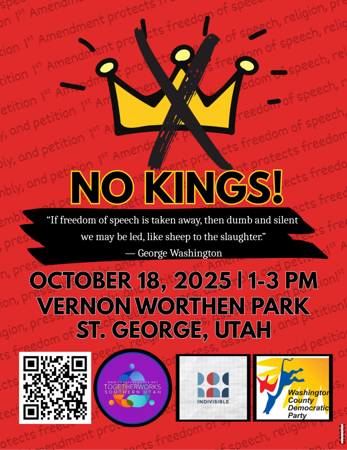 No Kings October 18 2025 TogetherWorks Southern Utah