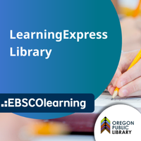 LearningExpress Library with a hand holding a pencil