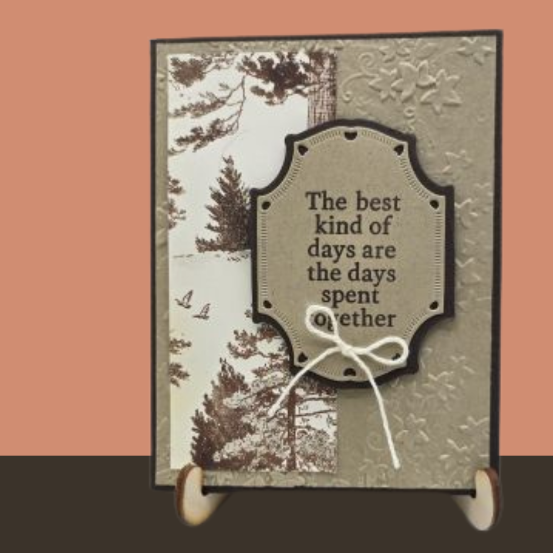 Greeting card on an orange background