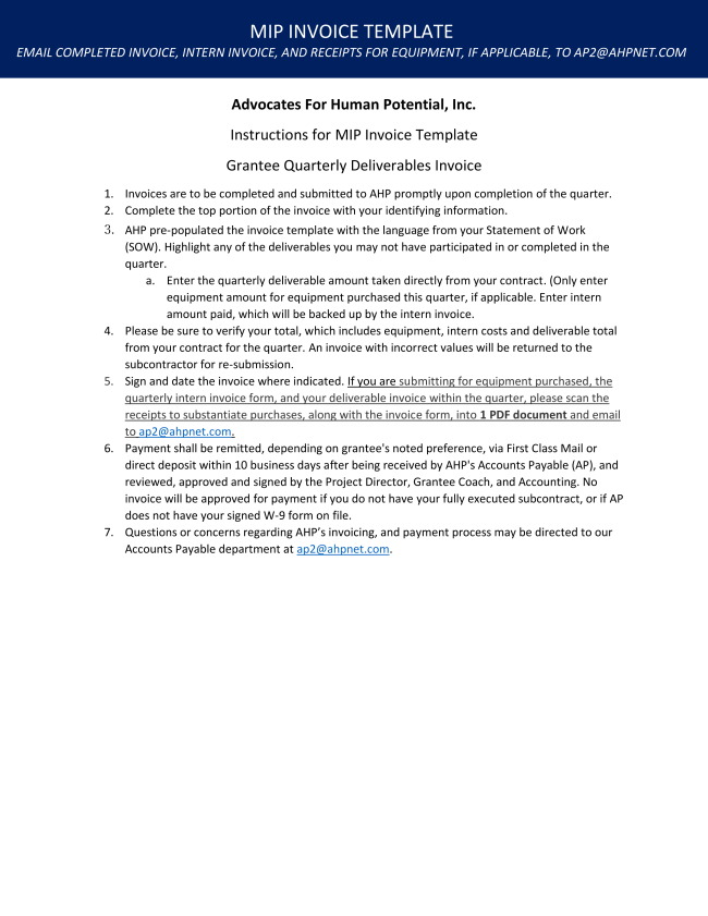 MIP, Round 2 Invoicing Process, Round 2 Launch Webinar Resources ...